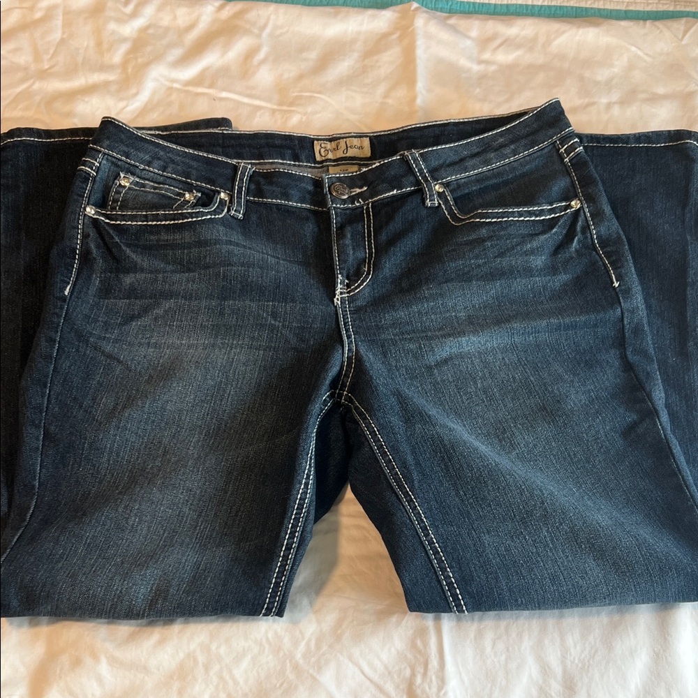 Earl Jeans Dark Blue Boot Cut with Embellished Pocket - Picture 2 of 3
